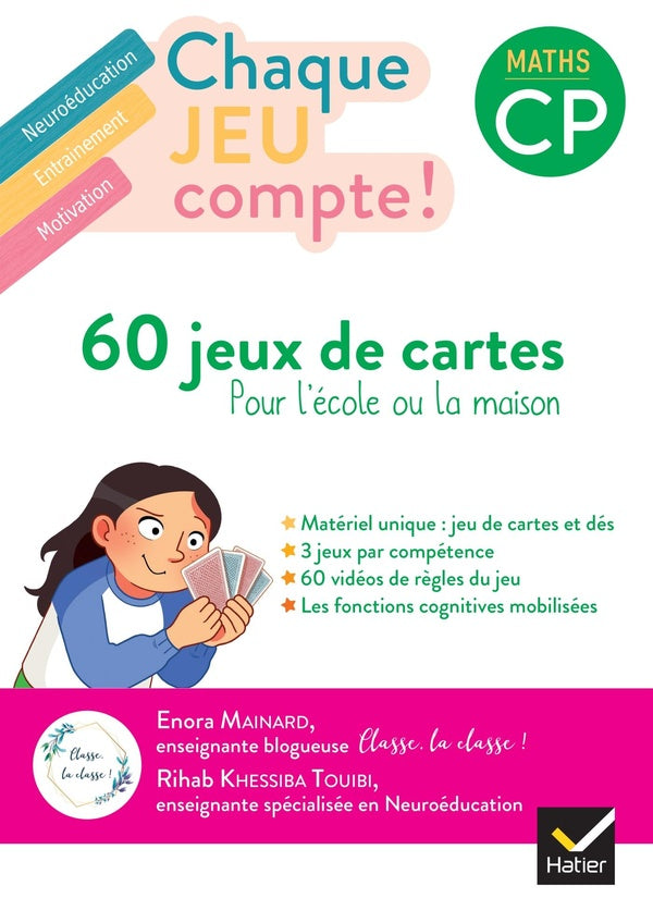Chaque jour compte ! : chaque jeu compte ; maths ; CP ; 60 jeux de cartes pour l'école ou la maison ; guide + matériel