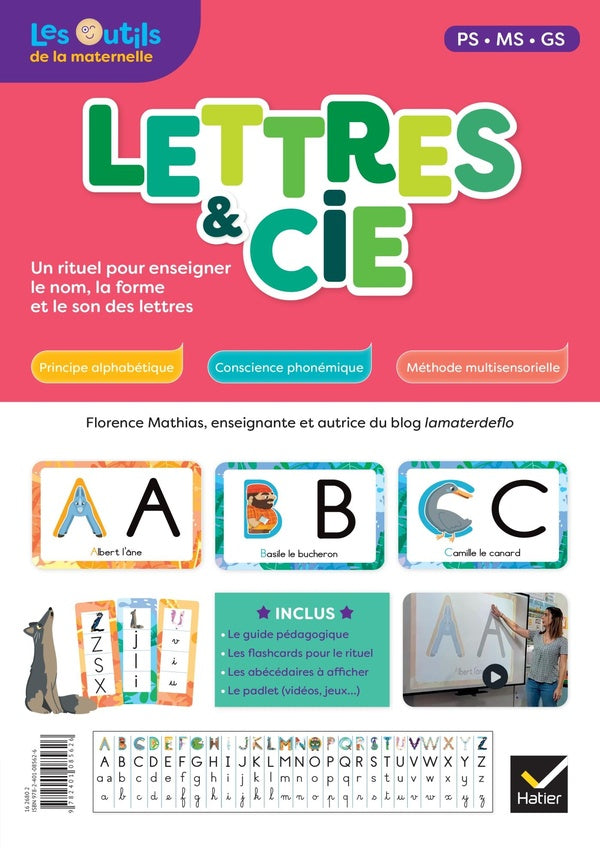 Lettres et compagnie ; français ; maternelle ; guide pédagogique + flashcards