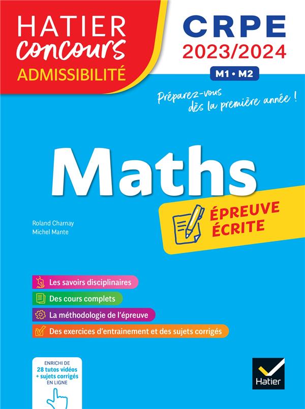 Maths ; CRPE ; épreuve écrite d'admissibilité (édition 2023/2024)