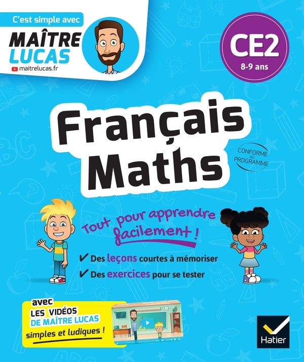 C'est simple avec Maître Lucas : français et maths ; CE2 ; cahier de révision et d'entraînement