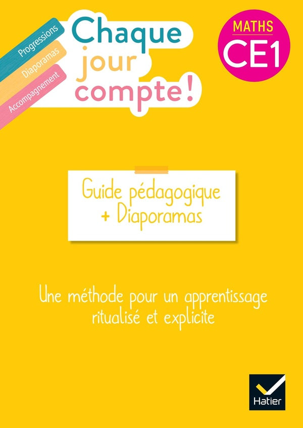 Chaque jour compte ! : maths ; CE1 ; guide pédagogique + diaporamas