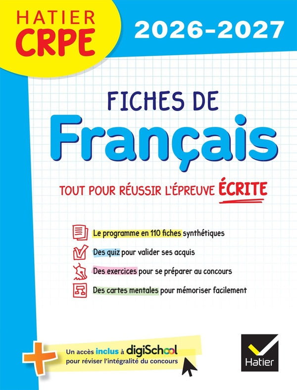CRPE ; fiches de français ; tout pour réussir l'épreuve écrite (édition 2024/2025)