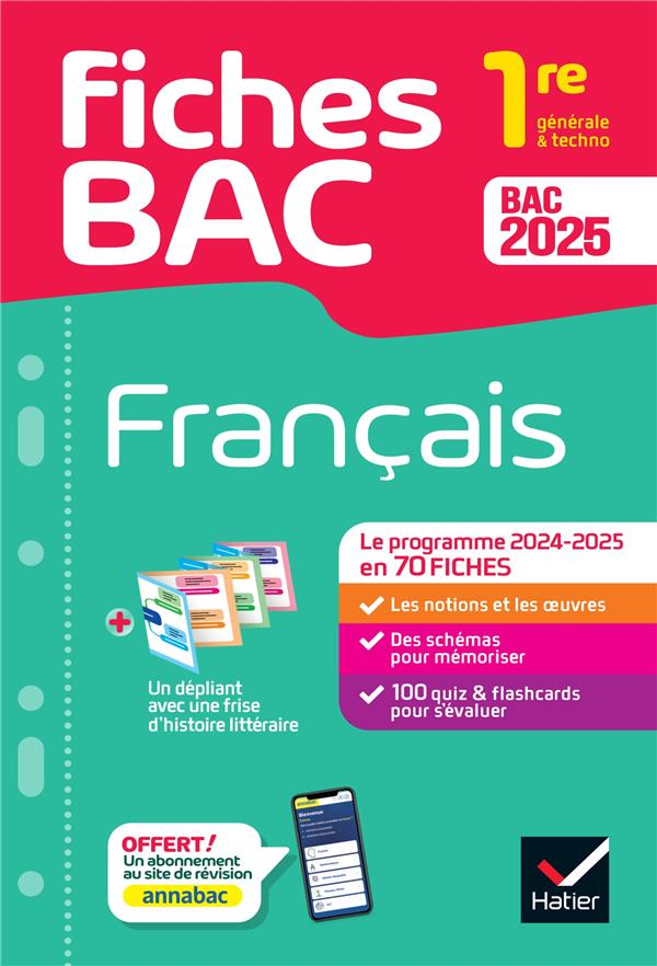 Fiches bac : Français ; 1re générale & techno