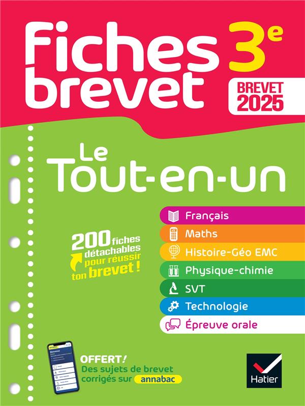 Fiches brevet Tome 7 : Le tout-en-un Brevet (toutes les matières) (édition 2025)