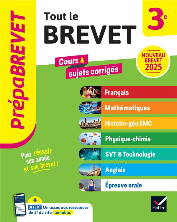 Prépabrevet : Tout le brevet ; 3e ; Cours, méthodes & sujets corrigés