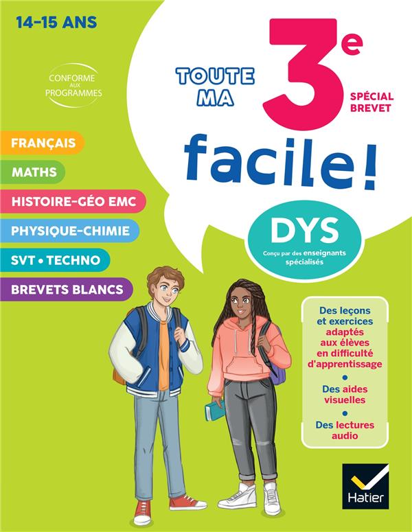 Toute ma 3e facile ! Spécial brevet ! tout-en-un adapté aux enfants dyslexiques