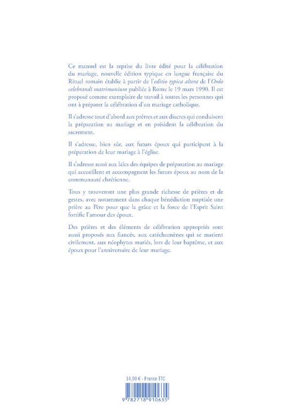 Rituel du mariage ; ouvrage de travail