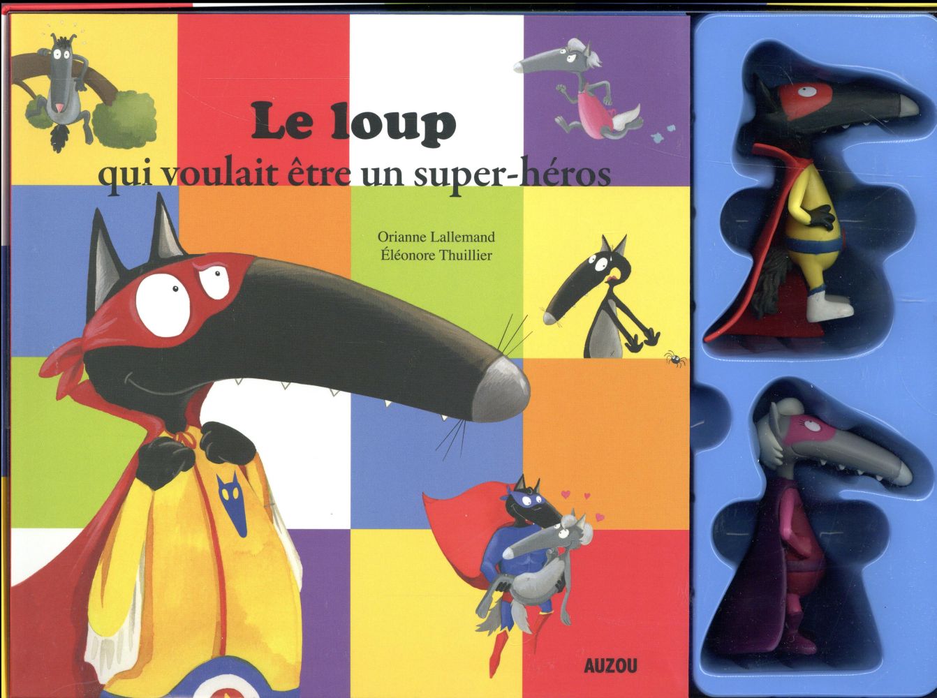 Coffret loup 2 figurines super-héros + livre - flash vidéo