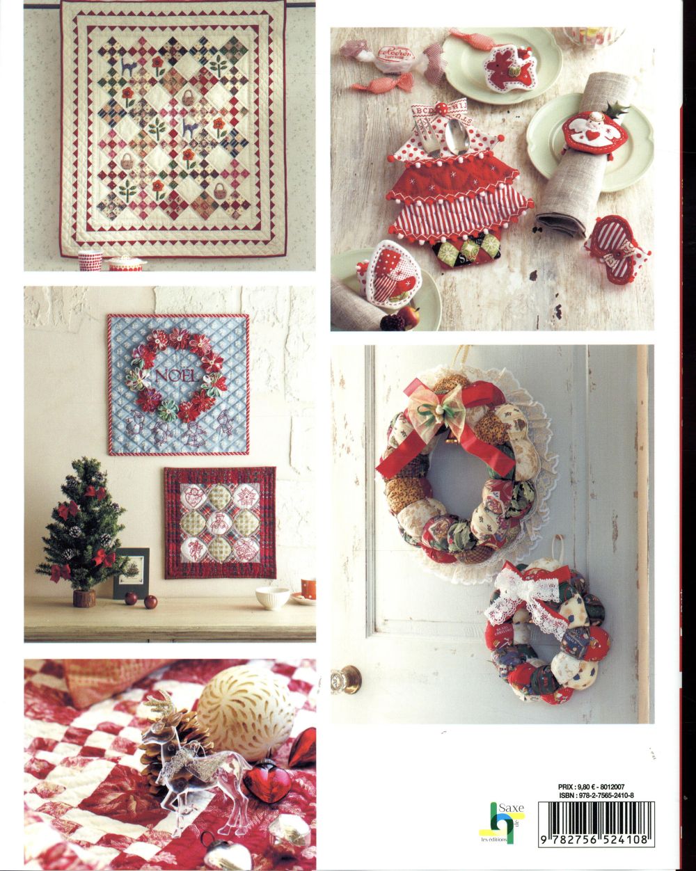 Quilts rouges ; accessoires de Noël ; 45 modèles ; 5 pas à pas