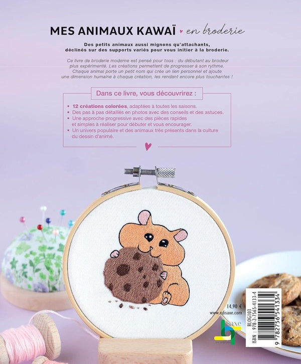 Mes animaux kawaï en broderie : 12 projets tout mignons