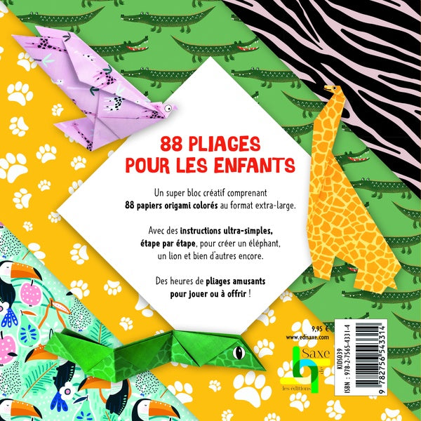 Saxe Kids : 88X Origami : Animaux sauvages