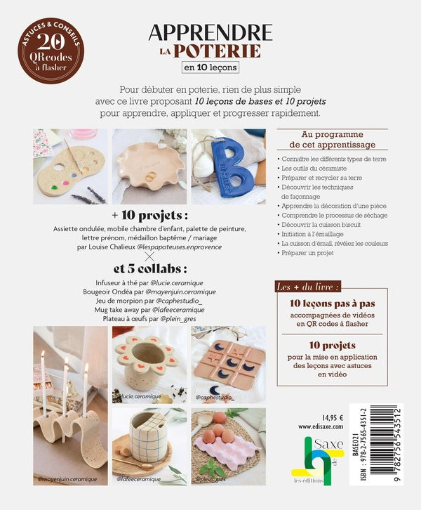 Apprendre la poterie en 10 leçons : Astuces & conseils - 20 QR-codes à flasher