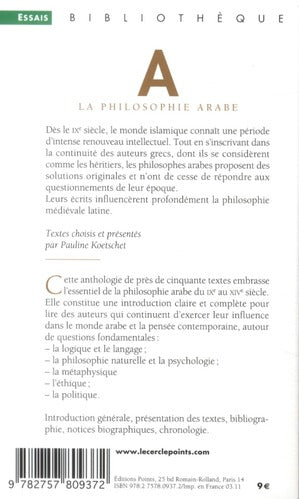 La philosophie arabe ; IXe-XIVe siècles