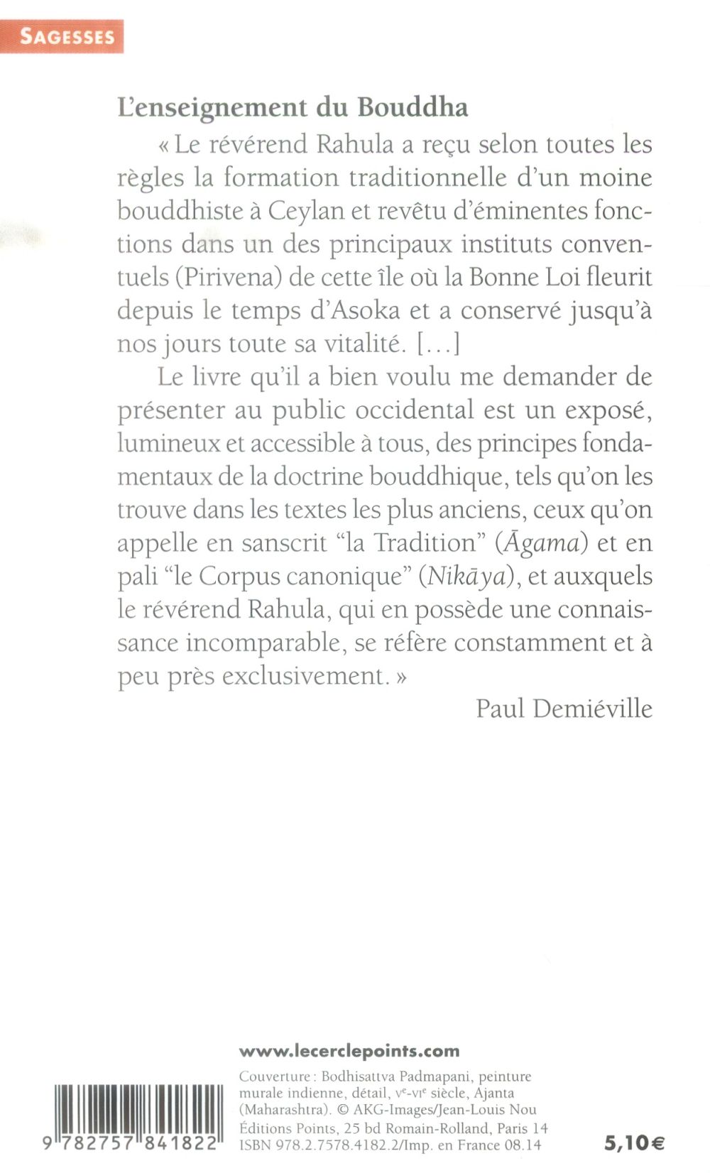 L'enseignement du Bouddha ; d'après les textes les plus anciens