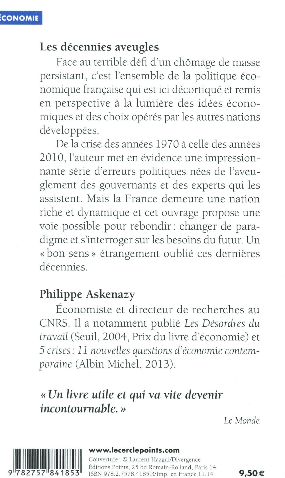 Les décennies aveugles ; emploi et croissance (1970-2014)
