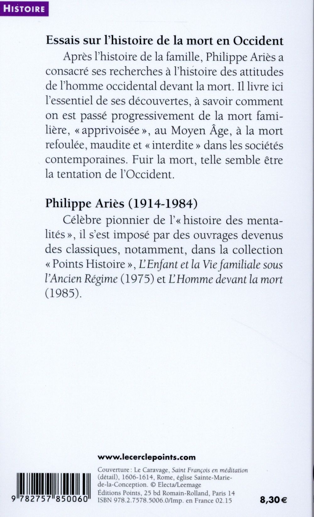 Essais sur l'histoire de la mort en Occident ; du Moyen Âge à nos jours