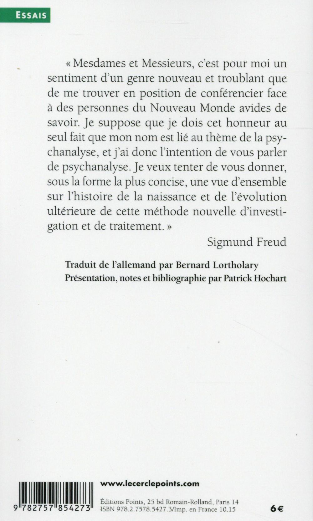 Cinq conférences sur la psychanalyse