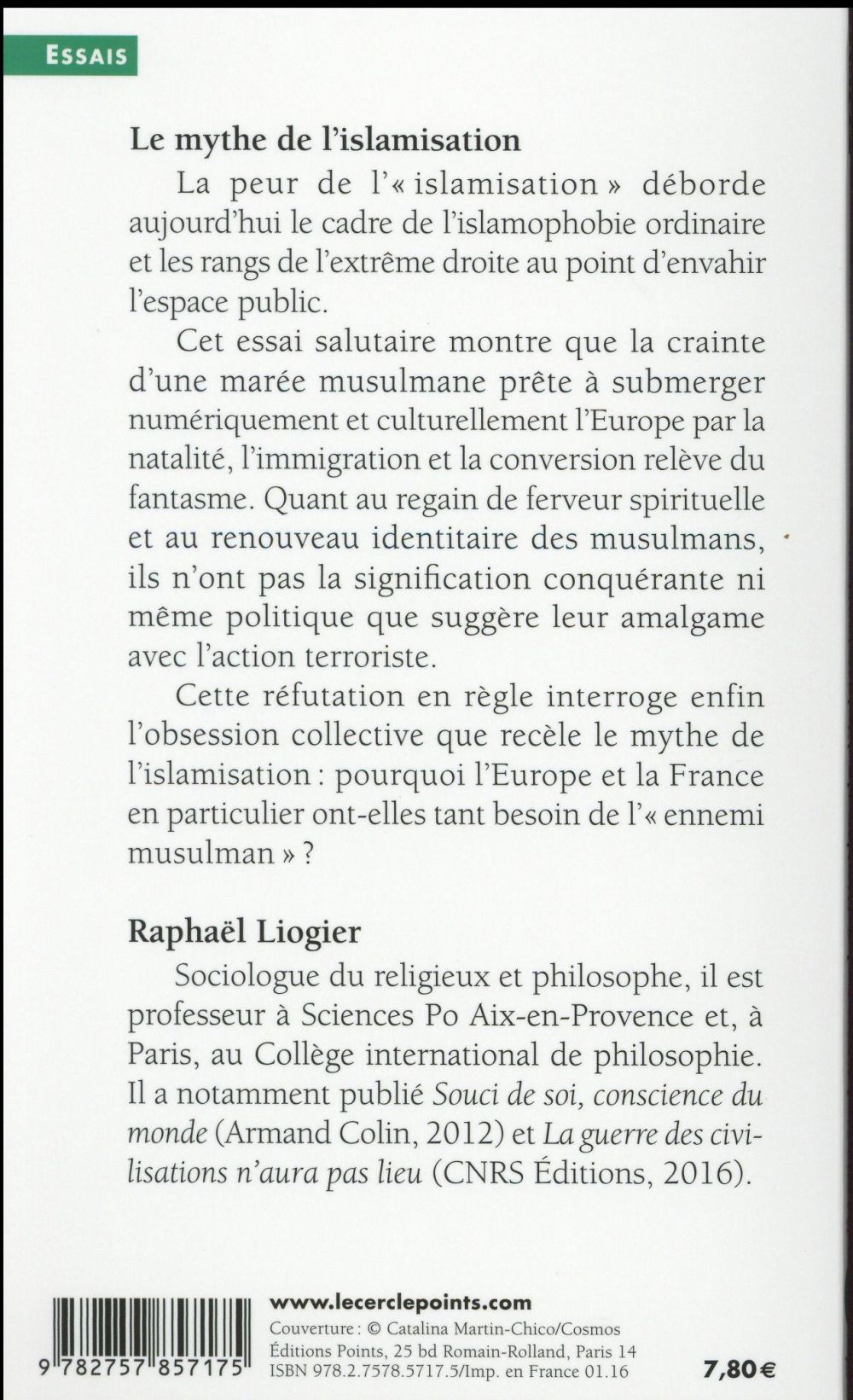 Le mythe de l'islamisation ; essai sur une obsession collective