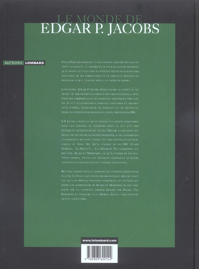 Auteurs lombard - tome 6 - le monde de edgar p. jacobs