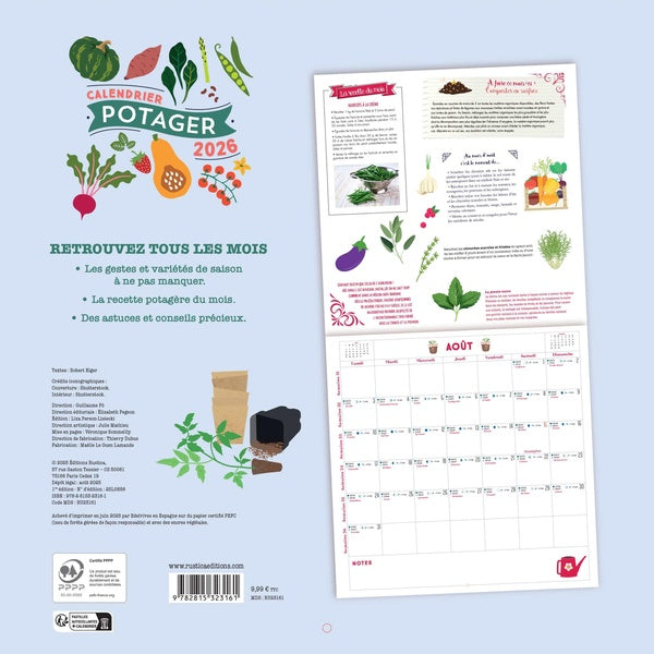 Calendrier mural potager (édition 2026)