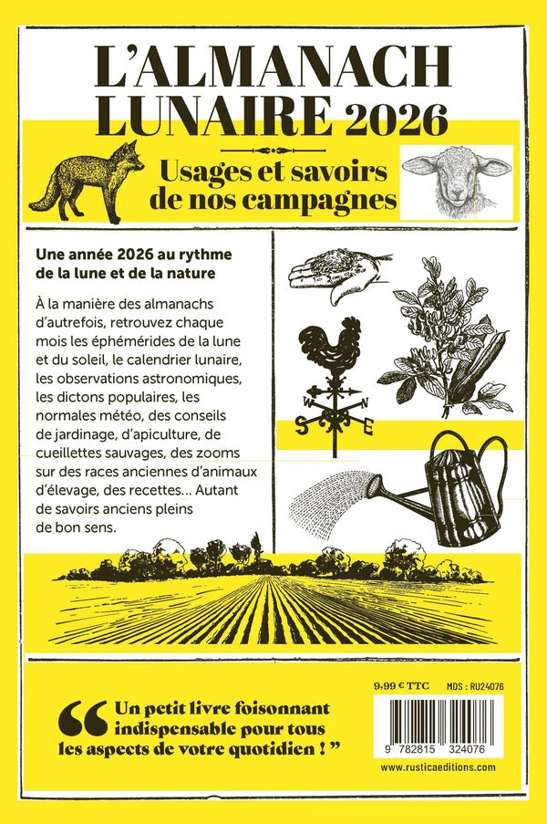 Almanach lunaire des usages et savoirs de nos campagnes (édition 2026)