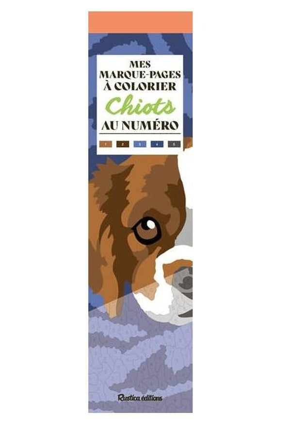 Mes marques-pages à colorier au numéro : Chiots