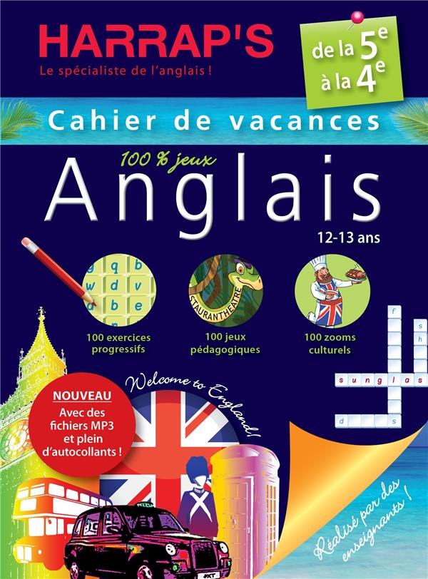 CAHIER DE VACANCES HARRAP'S : anglais ; de la 5ème à la 4ème ; 12/13 ans