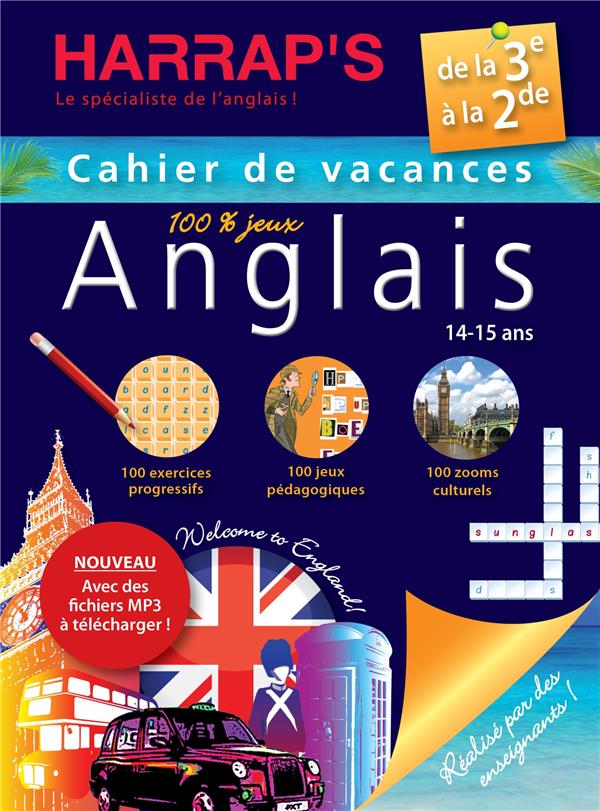 CAHIER DE VACANCES HARRAP'S : anglais ; de la 3ème à la 2nde ; 14/15 ans