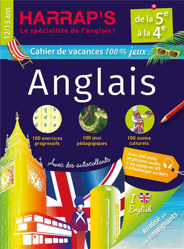 Harrap's Cahier de vacances : anglais ; de la 5e à la 4e