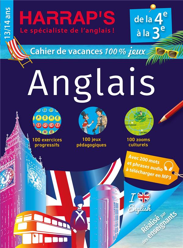 Harrap's Cahier de vacances : anglais ; de la 4e à la 3e