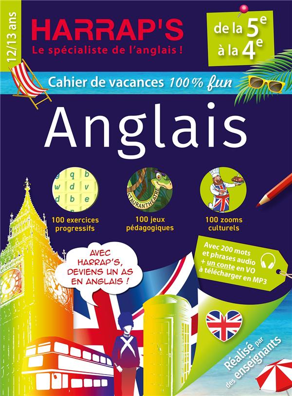 Harrap's Cahier de vacances : Anglais ; De la 5e à la 4e