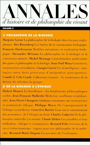 Annales d'histoire et de philosophie du vivant Tome 2