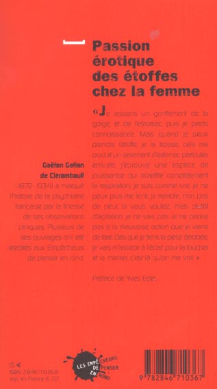 La passion erotique des etoffes chez la femme (reed.)