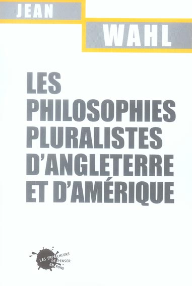Les philosophies pluralistes d'angleterre et d'amerique - flash vidéo