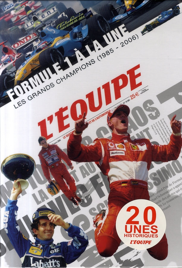 Formule 1 à la une ; les grands champions, 1985-2006 ; coffret 20 unes historiques
