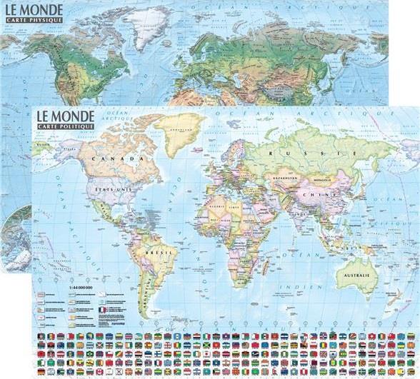 Monde : carte politique et physique (édition 2023) - flash vidéo