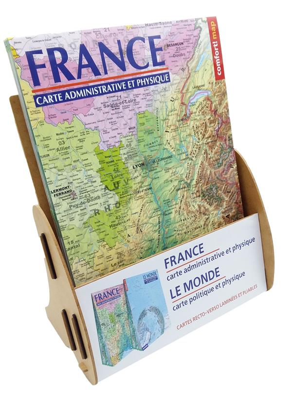 Display 5 * france 1/1.500.000 carte administrative et physique (format xxl, laminee) - flash vidéo