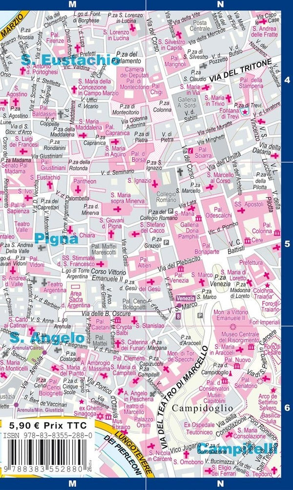 Rome et le Vatican 1/15.000 (carte poche format laminée - plan de ville)