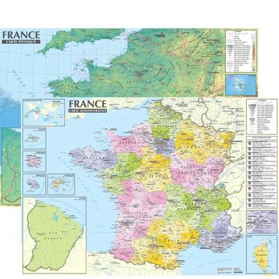 France : Carte administrative et physique