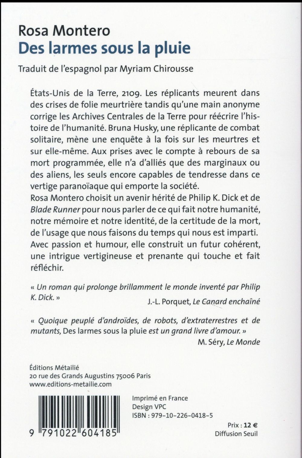 Des larmes sous la pluie