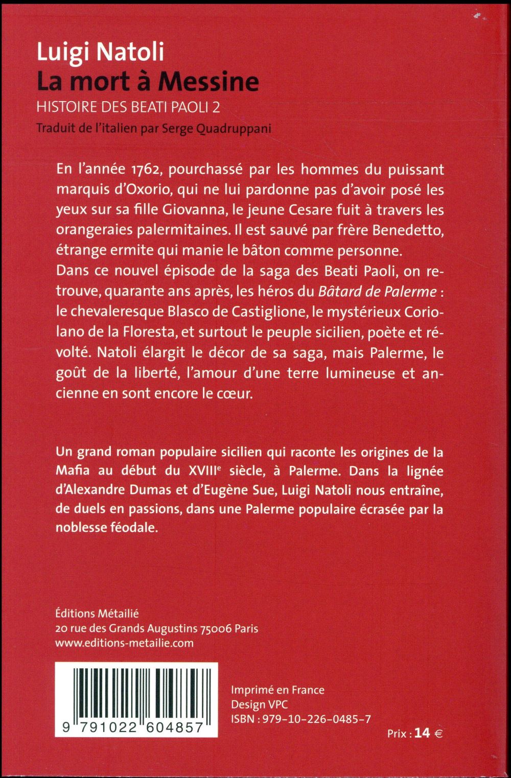 Histoire des Beati Paoli Tome 2 : La mort à Messine