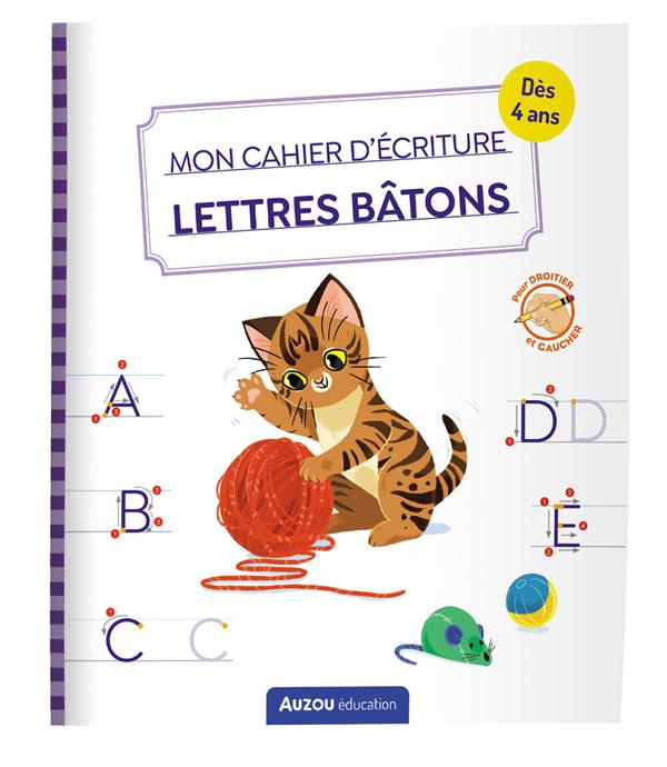 Mon cahier d'écriture ; Lettres bâtons ; Les chats - flash vidéo