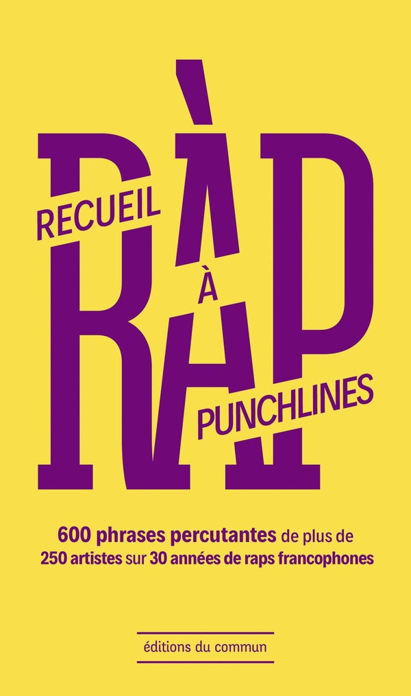 Recueil rap à punchlines ; 600 phrases percutantes de plus de 200 artistes sur 30 années de raps francophones