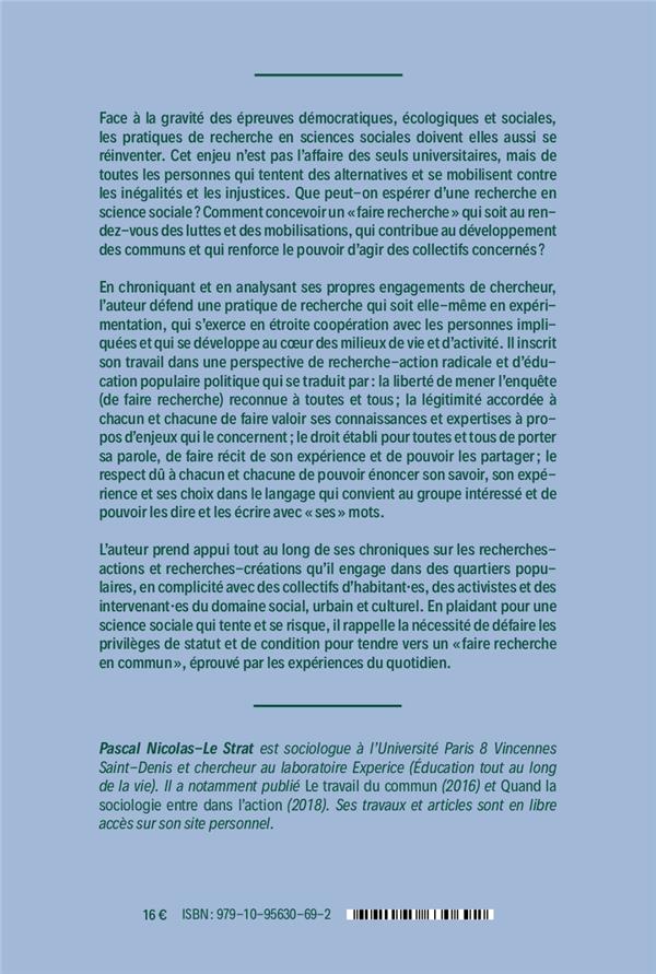 Faire recherche en commun : Chroniques d'une pratique éprouvée