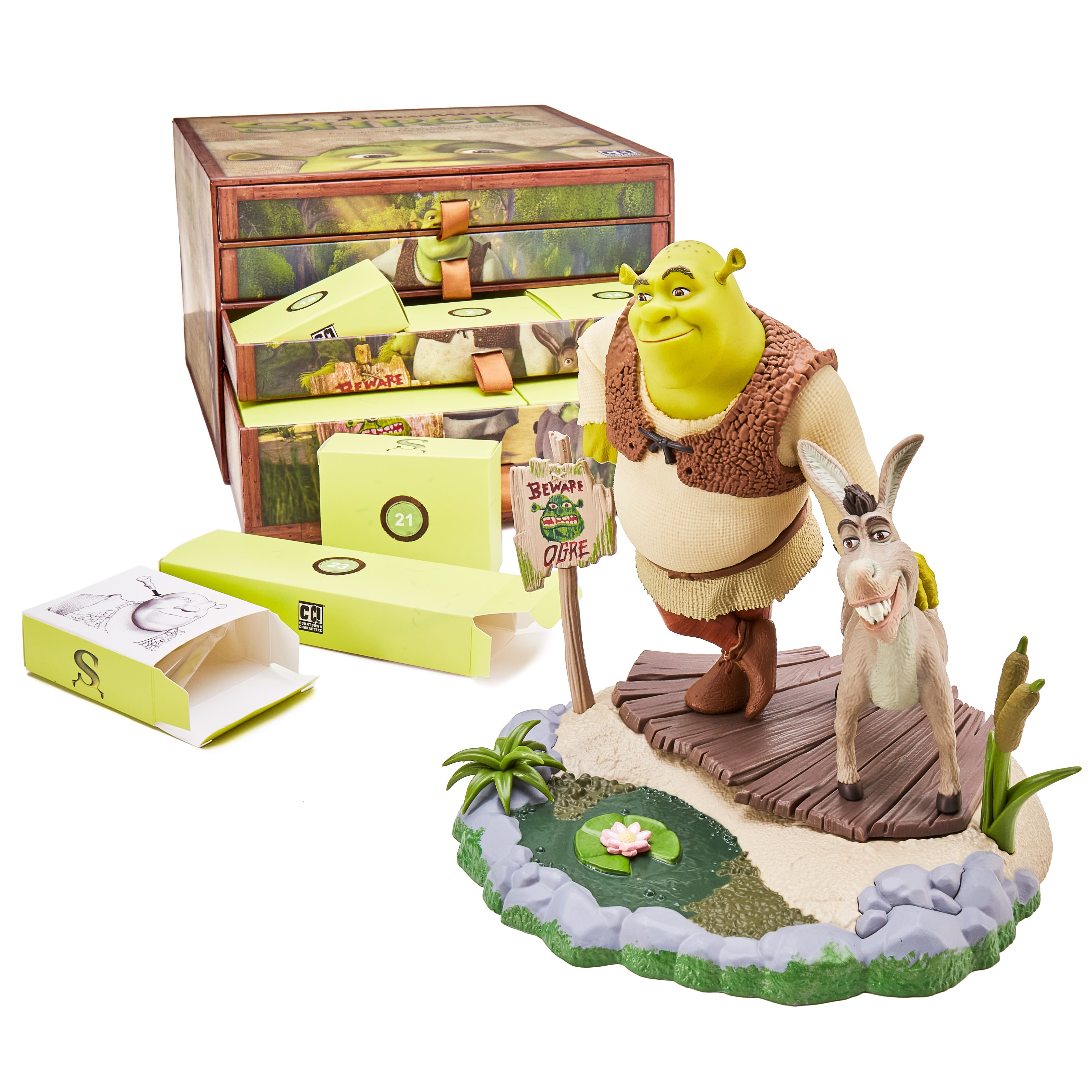 DreamWorks - Shrek - Calendrier de l'Avent 24 jours (Figurine Shrek à monter) - flash vidéo