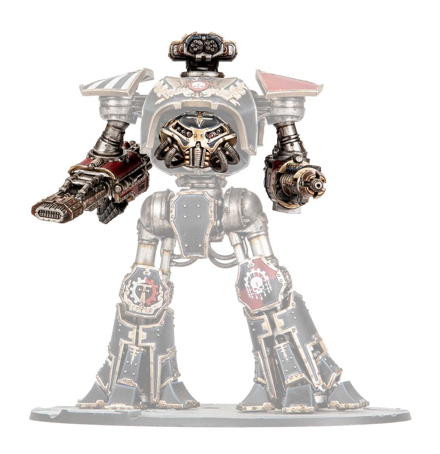 Armes de Titan Reaver: Oblitérateur à gravitons, annihilateur volkite, méga-bolter Vulcan et dissolveur à conversion