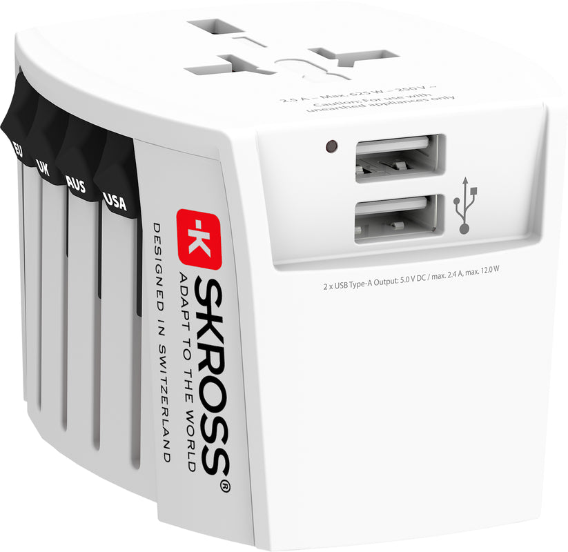 SKROSS - World Adapter MUV USB, 2-pole 2.4A