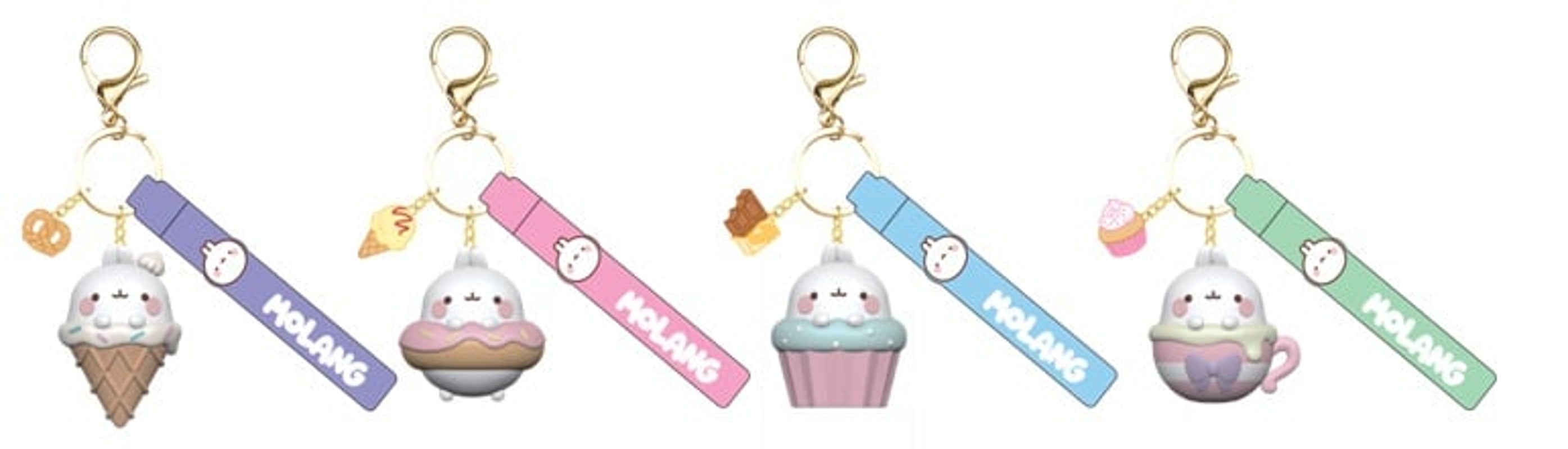YuMe - Molang - Keychain with Hand Strap Snack Time Series (Display 12 unités)