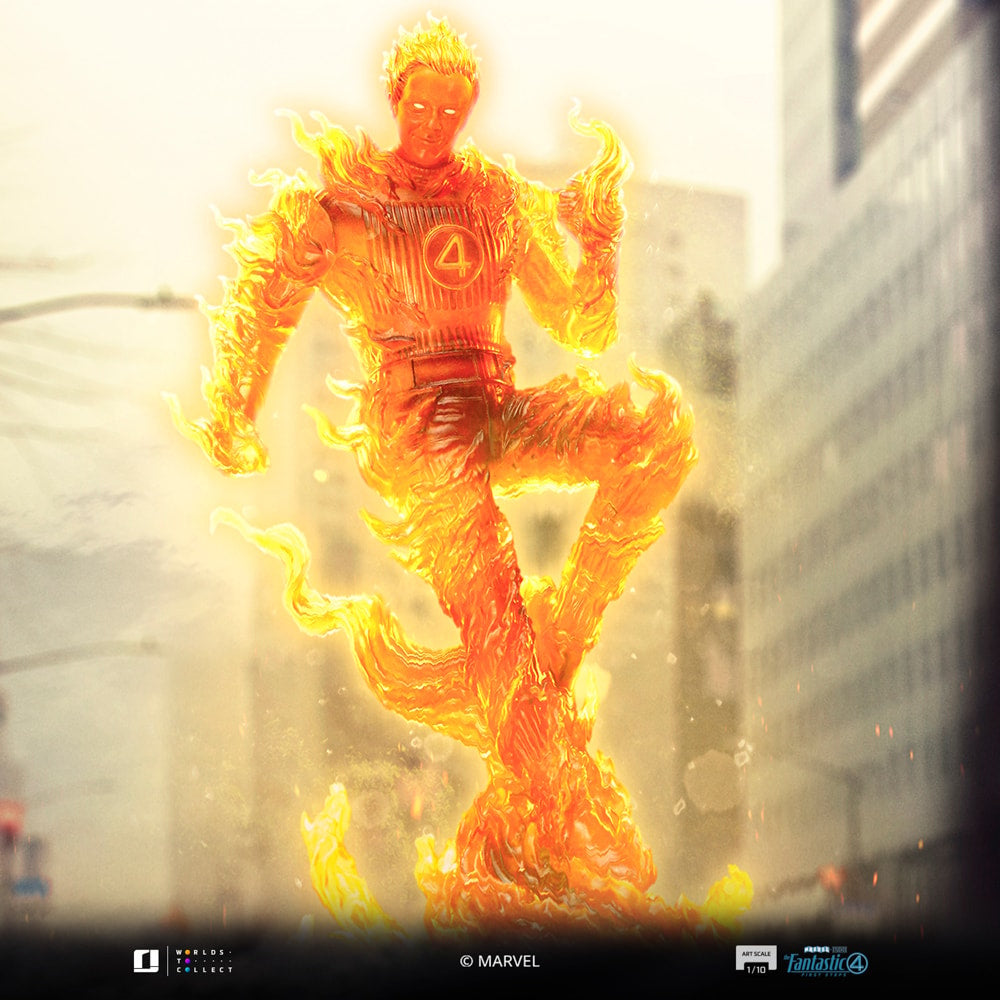 Iron Studios - Art Scale 1/10 - Marvel - The Fantastic Four: First Steps - Human Torch Statue 21cm