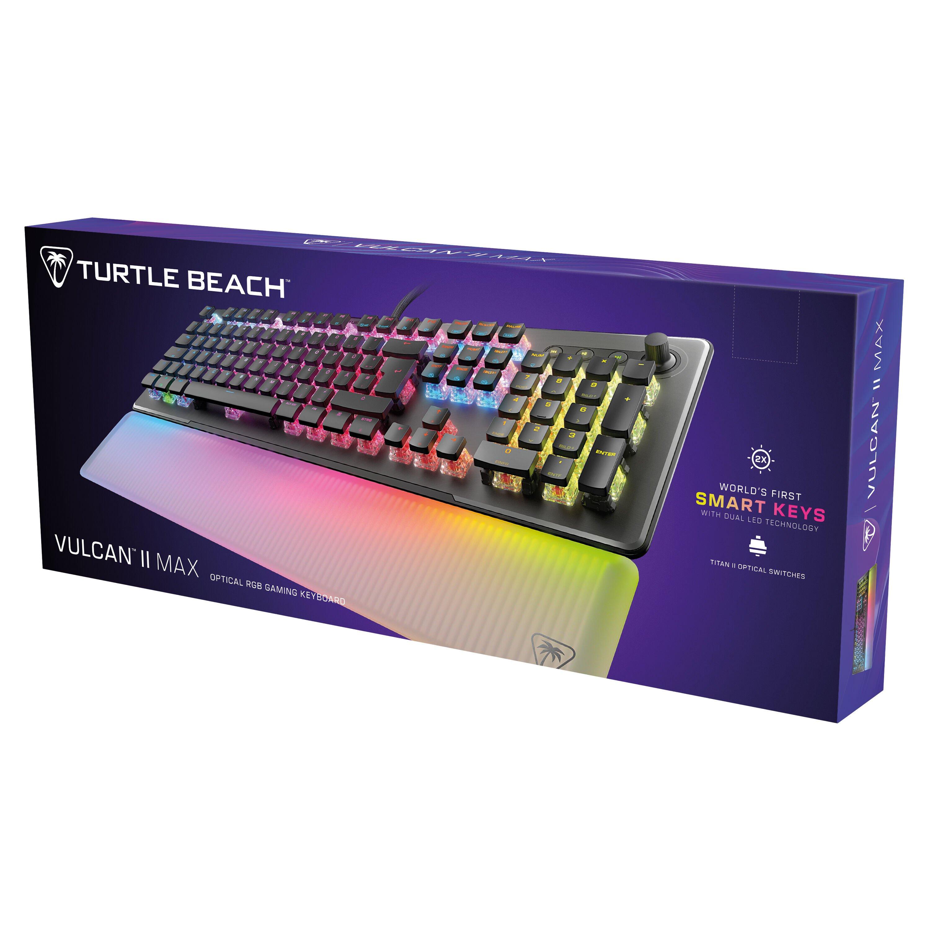 Turtle Beach - Clavier de jeu optique mécanique RGB Filaire Vulcan II Max Noir - Disposition Azerty FR - flash vidéo